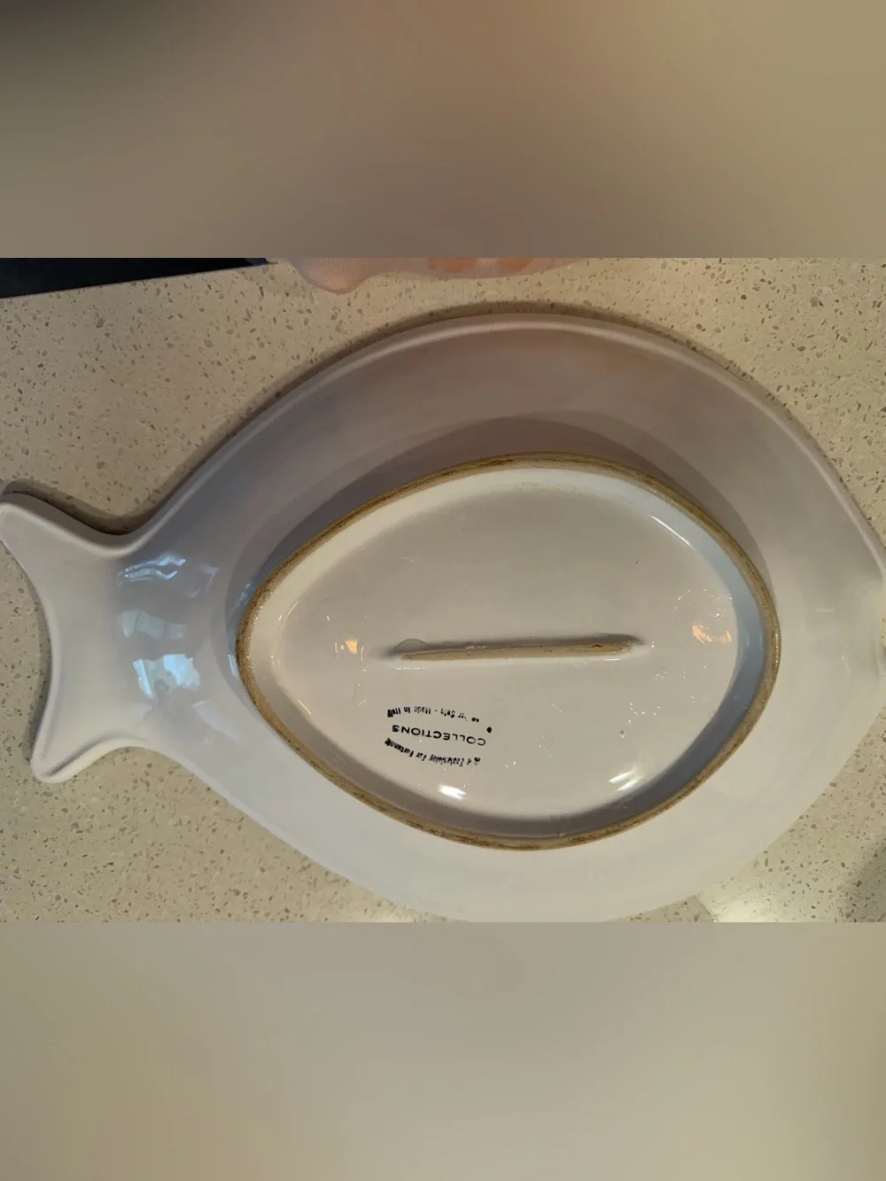 Fortunoff Vintage hand-painted Italian Ceramic fish-shaped serving platter